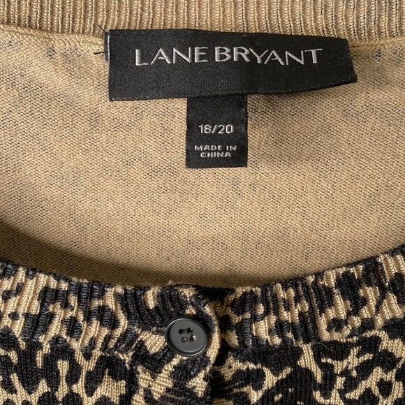 Lane Bryant Animal Print Button Front Sweater Cardigan Long Sleeve Size 18/20 - Picture 4 of 14